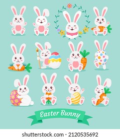 Easter bunny rabbit vector illustrations