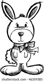 Easter Bunny Rabbit Vector Sketch Doodle
