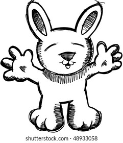 Easter Bunny Rabbit Vector Sketch Doodle