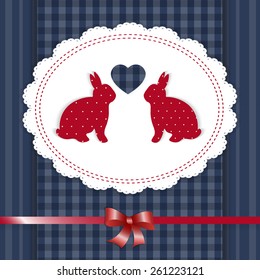 easter bunny.  red and blue color
