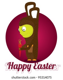 Easter bunny in red circle