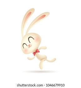 Easter bunny running.