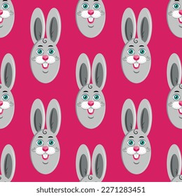 Easter bunny seamless pattern background. holiday spring animals pattern animals