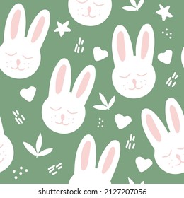 easter bunny seamless pattern. hand drawn cute baby print