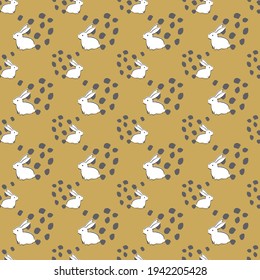 Easter Bunny Seamless Pattern. Vector illustration. Great for Easter, birthday, party, gift wrapping, wallpaper, textile and scrapbook 