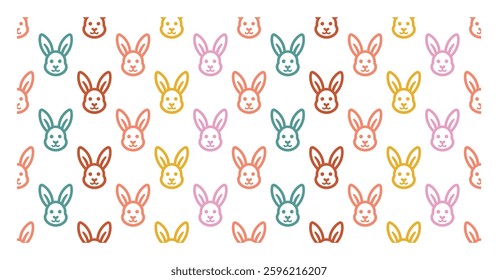 Easter bunny seamless pattern white background