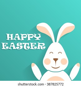 Easter bunny with shadow and the inscription