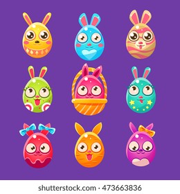 Easter Bunny In Shape Of An Egg In Different Designs