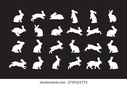 easter bunny silhouette bundle
