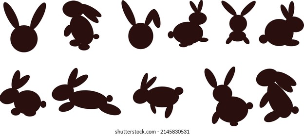 easter bunny silhouette doodle rabbit holiday icon very neat