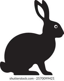 Easter bunny silhouette isolated ,Rabbit silhouette Vector