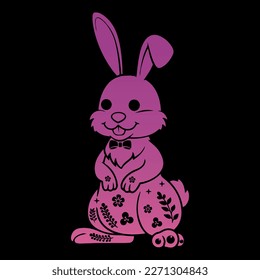 Easter bunny silhouette rabbit flower t-shirt design. typography graphic vector art shirt design. easter rabbit squad funny quote shirt for kid, baby men, women. Poster, banner, and gift svg