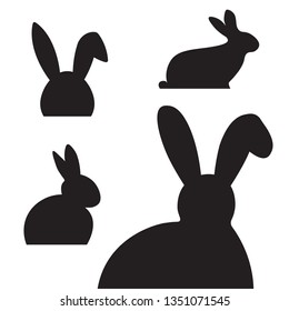 easter bunny silhouette- vector illustration