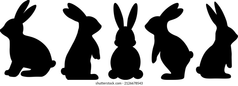 Easter Bunny silhouette vector illustration