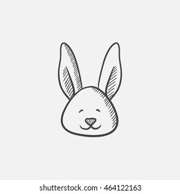 Easter bunny sketch icon for web, mobile and infographics. Hand drawn vector isolated icon.