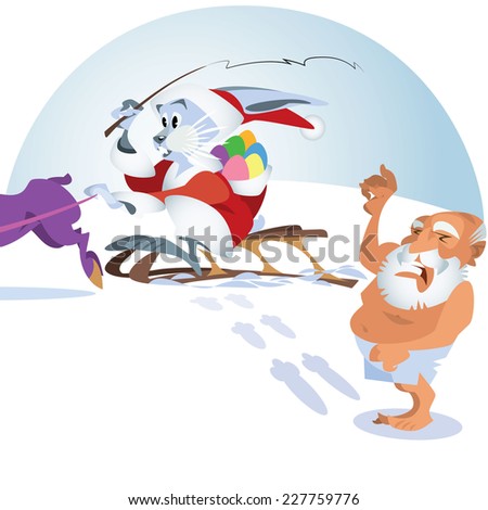 Easter Bunny steals Santa's sleigh