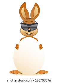 easter bunny with sunglasses - vector illustration