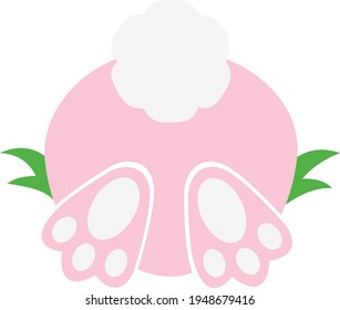 Easter bunny Svg vector Illustration isolated on white background. Easter 
rabbit for Cricut and Silhouette.Easter decoration for shirt and scrapbooking. Pink bunny girl