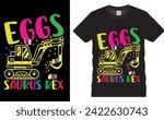 Easter bunny  t shirt design ready for holiday poster, vector, bunny, background. Eggs saurus rex. Gorundhog   Day happy easter, happy ester, mom, vector artwork.