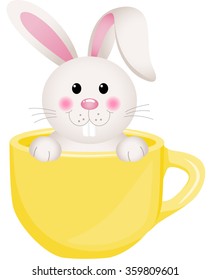 Easter bunny in teacup
