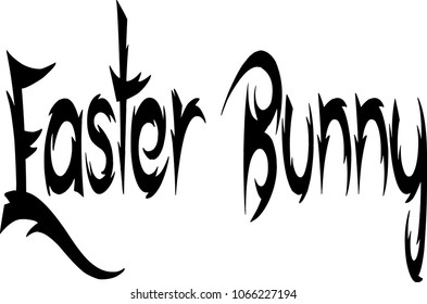 Easter Bunny text sign illustration on white background