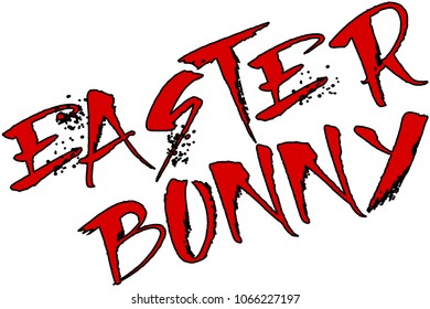 Easter Bunny text sign illustration on white background