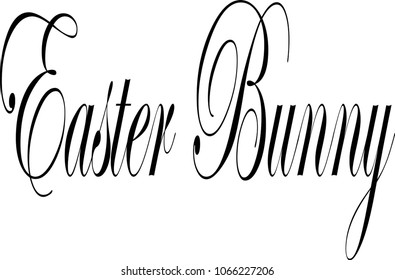 Easter Bunny text sign illustration on white background