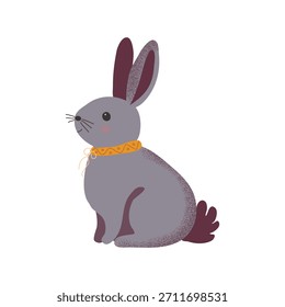Easter bunny. Easter in texture style. For poster, card, planner, scrapbooking, stickers. vector