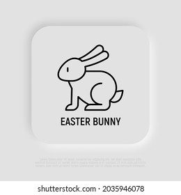 Easter bunny thin line icon. Modern vector illustration.