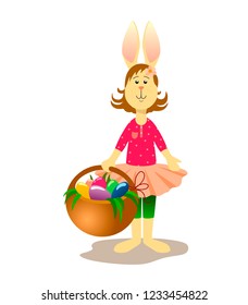 Easter bunny tildas basket eggs