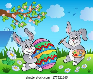 Easter bunny topic image 3 - eps10 vector illustration.