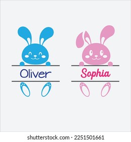 Easter Bunny vector art - bunny collection, name day vector.