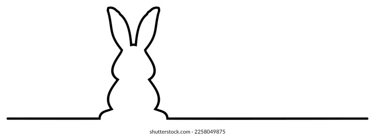 Osterhase, sonnige Vektorgrafik auf Schwarz. Weißer, isolierter Hintergrund.
Umriss Ostersymbolverzierung.
Für Grußkarten, E-Mails und Kalender usw. nach Ostern verwendbar.