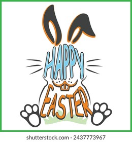 Easter Bunny Vector Design | Print Design | Cut File