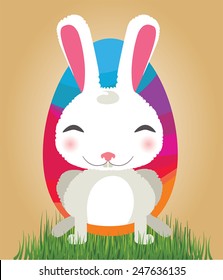 Easter Bunny Vector. Happy Easter.