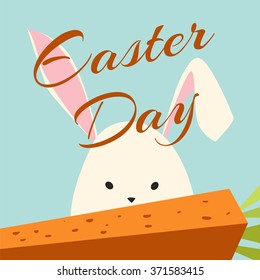 Easter and Bunny. vector illustration