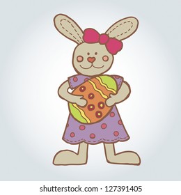 Easter Bunny vector illustration, card