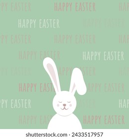 Ilustración vectorial de conejito de Pascua. Feliz Pascua de fondo.
