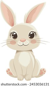 easter bunny vector illustration, isolated on white background 