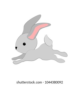 Easter bunny vector illustration on the white background. Vector illustration