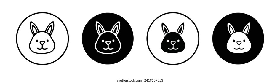 Easter Bunny Vector line icon illustration.