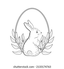 
Easter bunny vector linear illustration.
