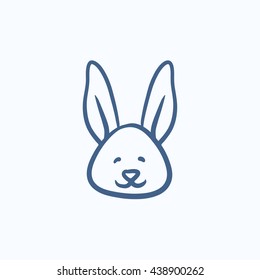Easter bunny vector sketch icon isolated on background. Hand drawn Easter bunny icon. Easter bunny sketch icon for infographic, website or app.