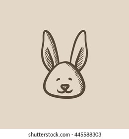 Easter bunny vector sketch icon isolated on background. Hand drawn Easter bunny icon. Easter bunny sketch icon for infographic, website or app.