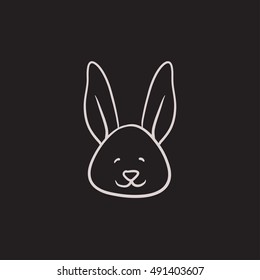 Easter bunny vector sketch icon isolated on background. Hand drawn Easter bunny icon. Easter bunny sketch icon for infographic, website or app.