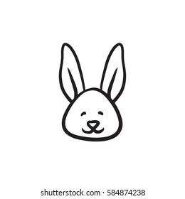 Easter bunny vector sketch icon isolated on background. Hand drawn Easter bunny icon. Easter bunny sketch icon for infographic, website or app.