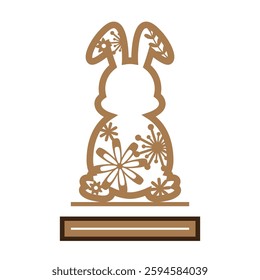 Easter bunny vector.Easter Laser Cut Template for Cutting machine.