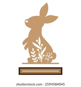 Easter bunny vector.Easter Laser Cut Template for Cutting machine.