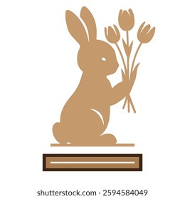 Easter bunny vector.Easter Laser Cut Template for Cutting machine.