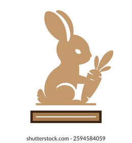 Easter bunny vector.Easter Laser Cut Template for Cutting machine.